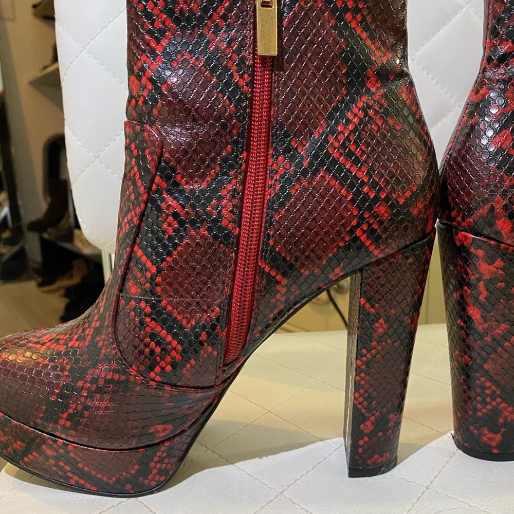 Snake Skin Platform Booties